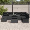 vidaXL Conjunto de Sof&aacute; de Jardim 9 pcs Preto Rattan Sint&eacute;tico