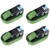 vidaXL Cintas de fixa&ccedil;&atilde;o c/ roquete 4 pcs 800 daN 6 m verde