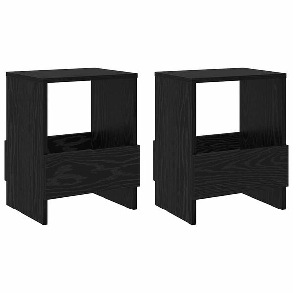 vidaXL Estante de Revistas 2 pcs Carvalho Preto 35 x 30 x 45 cm