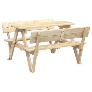 vidaXL Mesa piquenique 4 crian&ccedil;as c/ orif&iacute;cio guarda-sol abeto maci&ccedil;o