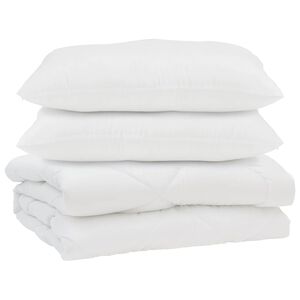 vidaXL Edred&atilde;o com travesseiro 3 pcs Branco Microfibra