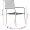 vidaXL Conjunto de Jantar para Jardim com almofada 3 pcs Preto vime PE