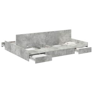 vidaXL Estrado de cama com arruma&ccedil;&atilde;o com gaveta Cinzento 135 x 190 cm