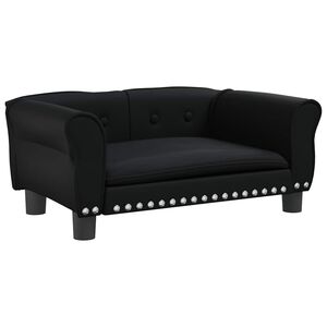 vidaXL Cama para c&atilde;es 70x45x30 cm couro artificial preto