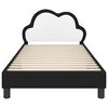 vidaXL Estrutura de Cama Infantil com Cabeceira Preto 90 x 190 cm PU