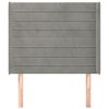vidaXL Cabeceira cama c/ abas veludo 103x16x118/128 cm cinzento-claro