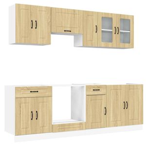 vidaXL 8 pe&ccedil;as arm&aacute;rio de cozinha conjunto Kalmar sonoma carvalho