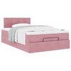 vidaXL Estrutura de cama otomana com colch&atilde;o 120x200 cm veludo rosa