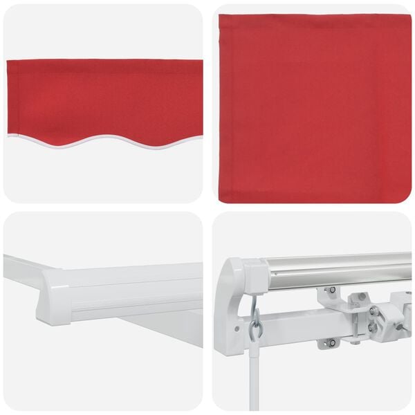 vidaXL Toldo Manual Vermelho 300 x 250 x 165 cm Poli&eacute;ster
