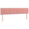 vidaXL Cabeceira de cama c/ luzes LED veludo 200x7x78/88 cm rosa