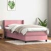 vidaXL Cama com molas/colch&atilde;o rosa 90x210 cm veludo