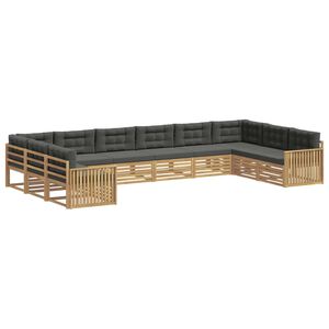 vidaXL Conjuntos de sof&aacute;s 10 unid. Branco e Antracite Polyester