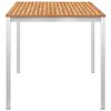 vidaXL Mesa de jantar jardim 140x80x75 cm teca maci&ccedil;a e a&ccedil;o inoxid&aacute;vel