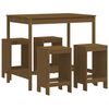 vidaXL 5 pcs conj. de bar p/ jardim madeira pinho maci&ccedil;a castanho-mel