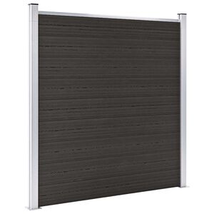 vidaXL Painel de veda&ccedil;&atilde;o WPC 180x186 cm preto