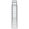 vidaXL Cesto gabião arqueado 200x30x120/140 cm ferro galvanizado