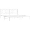 vidaXL Estrutura de cama com cabeceira 193x203 cm metal branco