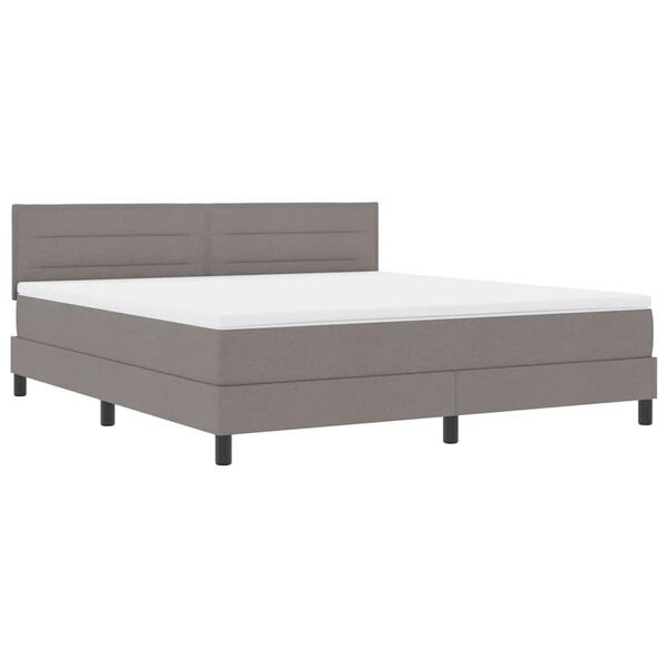 vidaXL Cama Box com colch&atilde;o Cinzento-acastanhado 180 x 200 cm tecido