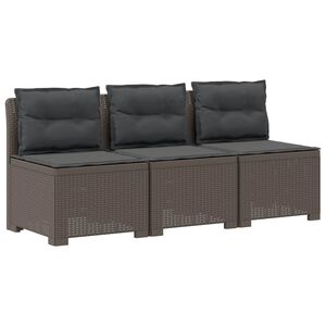 vidaXL Sof&aacute; de Jardim 3 Lugares com Almofadas visual Rattan PP