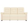 vidaXL Poltrona massagens 3 lug. reclinável couro artificial creme