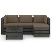 vidaXL 5 pcs conj. lounge jardim + almofad&otilde;es madeira impreg. cinzento