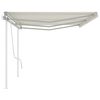 vidaXL Toldo retr&aacute;til manual com postes 6x3,5 m cor creme
