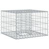 vidaXL Cama elevada de gabi&atilde;o 60 x 60 x 40 cm A&ccedil;o Galvanizado Prateado