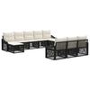 vidaXL Conjunto de Sof&aacute; de Jardim 10 unid. Preto vime PE