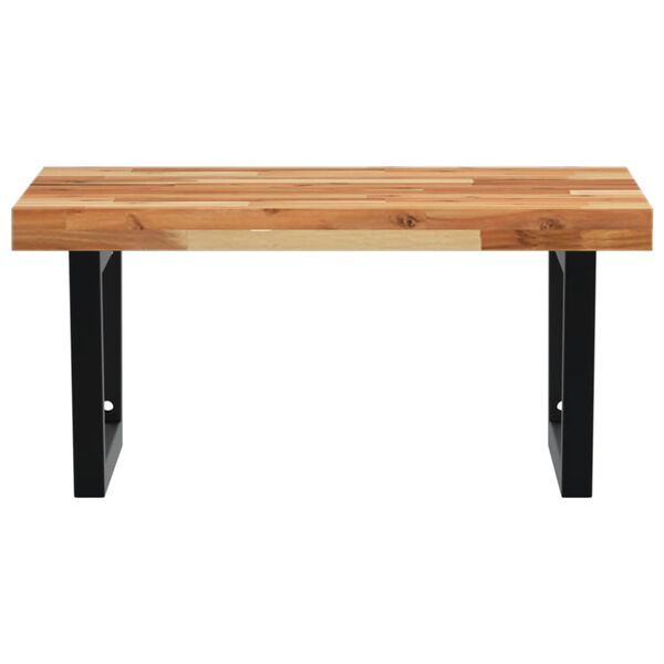 vidaXL Prateleira de parede p/ lavat&oacute;rio a&ccedil;o/madeira de ac&aacute;cia maci&ccedil;a