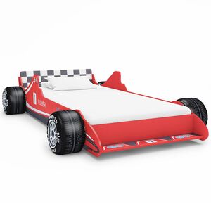 vidaXL Cama carro de corrida para crian&ccedil;as 90x200 cm vermelho