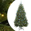 vidaXL &Aacute;rvore de Natal Artificial 180 cm 300 LED Branco quente Verde