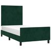 vidaXL Estrutura de cama sem colch&atilde;o 100x200 cm veludo verde-escuro