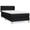 vidaXL Cama com molas/colch&atilde;o 90x190 cm tecido preto