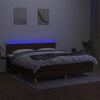 vidaXL Cama box spring c/ colch&atilde;o/LED 180x200cm tecido castanho-escuro