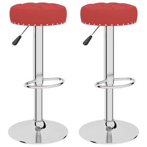 vidaXL Bancos de bar 2 pcs tecido vermelho tinto