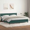vidaXL Cama com molas/colch&atilde;o 180x220 cm veludo verde-escuro