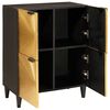 vidaXL Arm&aacute;rio lateral com porta Preto e Ouro 60 x 33,5 x 75 cm