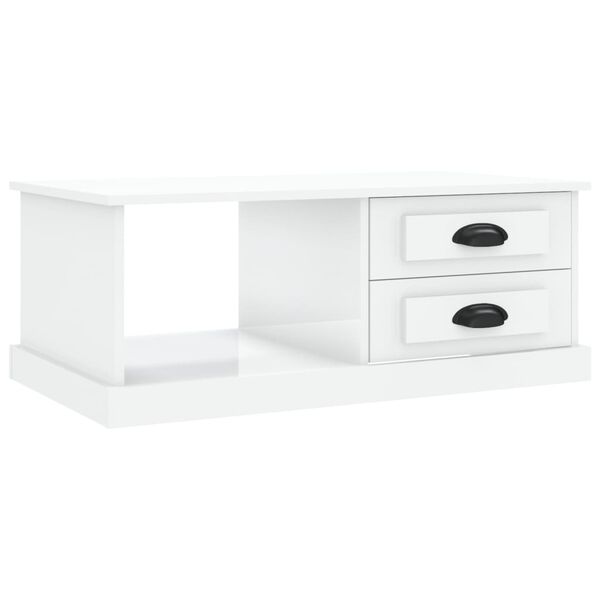 vidaXL Mesa de centro 90x50x35 cm derivados madeira branco brilhante