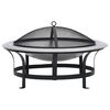 vidaXL Braseira de exterior com grelha a&ccedil;o inoxid&aacute;vel 76 cm