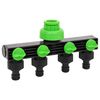 vidaXL Adaptador de torneira 4 sa&iacute;das 19,5x6x11 cm ABS/PP verde/preto