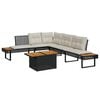 vidaXL 2 pcs conj. sof&aacute;s de jardim c/ almofad&otilde;es vime PE/ac&aacute;cia preto