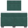 vidaXL Cama boxspring com colch&atilde;o 120x200 cm veludo verde-escuro