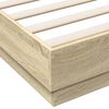 vidaXL Estrutura de cama com luzes LED 120x200 cm carvalho sonoma