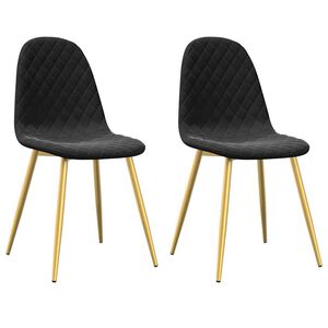 vidaXL Cadeiras de jantar 2 pcs veludo preto