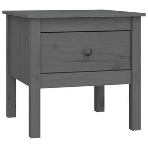 vidaXL Mesa de apoio 50x50x49 cm pinho Cinza