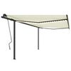vidaXL Toldo retr&aacute;til manual com luzes LED 4x3,5 m cor creme