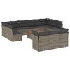 vidaXL 14 pcs conjunto sof&aacute;s p/ jardim c/ almofad&otilde;es vime PE cinzento