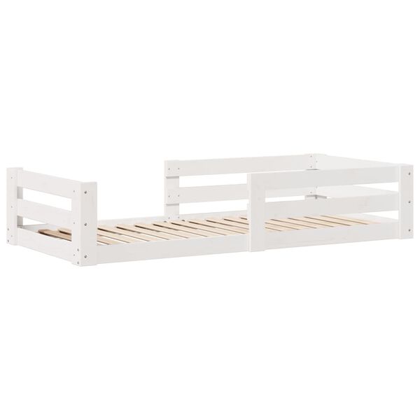 vidaXL Cama sem colch&atilde;o 70x140 cm madeira de pinho maci&ccedil;a branco
