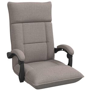 vidaXL Cadeira de ch&atilde;o ajust&aacute;vel Cinzento-acastanhado Tecido
