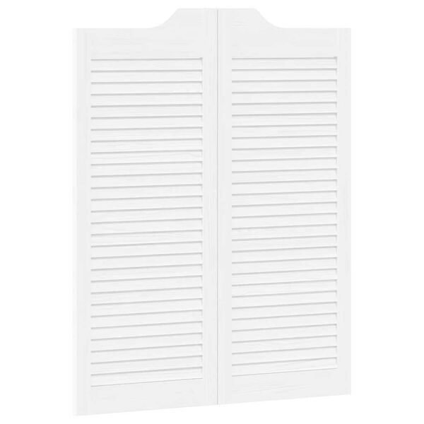 vidaXL Portas de batente design de persiana 1-Par 100x80 cm branco